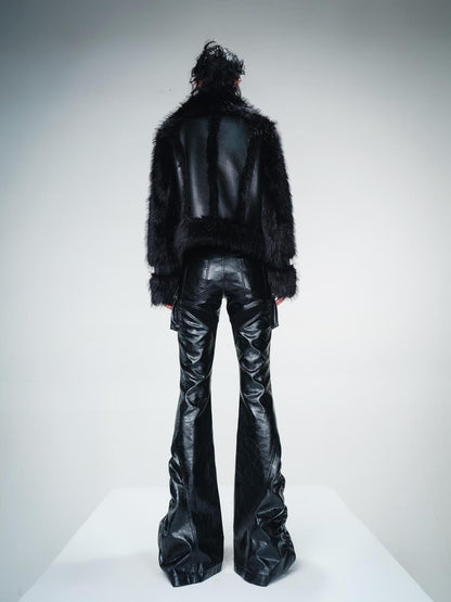 UpdateNN NORTH NODE Protein Leather Blend Shearling Jacket