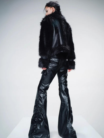UpdateNN NORTH NODE Protein Leather Blend Shearling Jacket