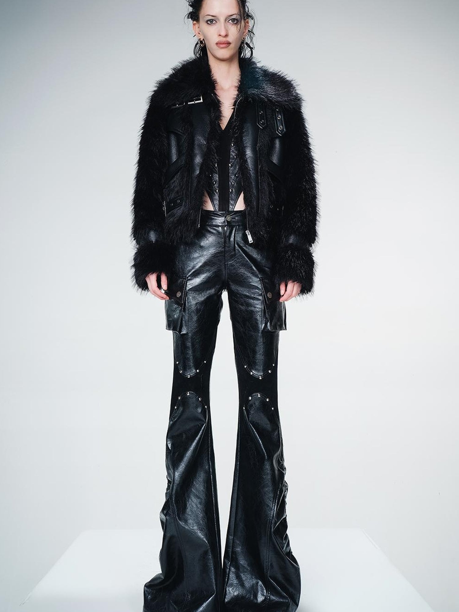 UpdateNN NORTH NODE Protein Leather Blend Shearling Jacket