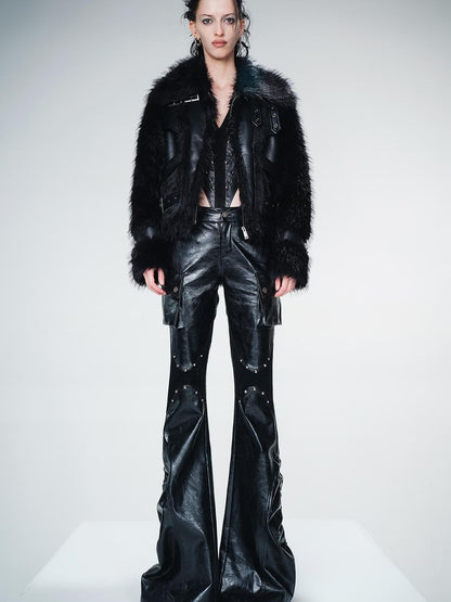 UpdateNN NORTH NODE Protein Leather Blend Shearling Jacket
