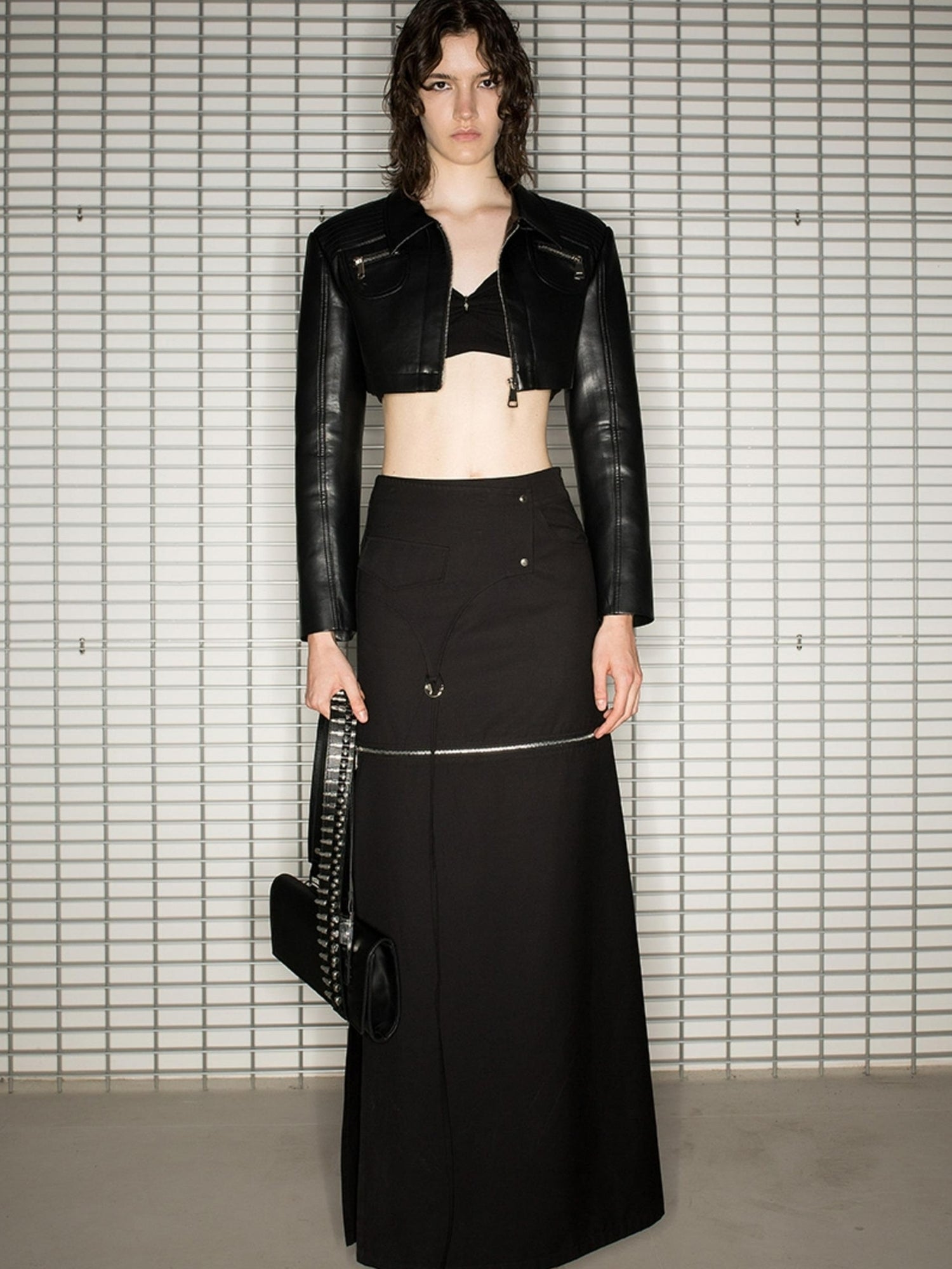 UpdateNN NORTH NODE Punk Waist Cinched Biker Jacket Set