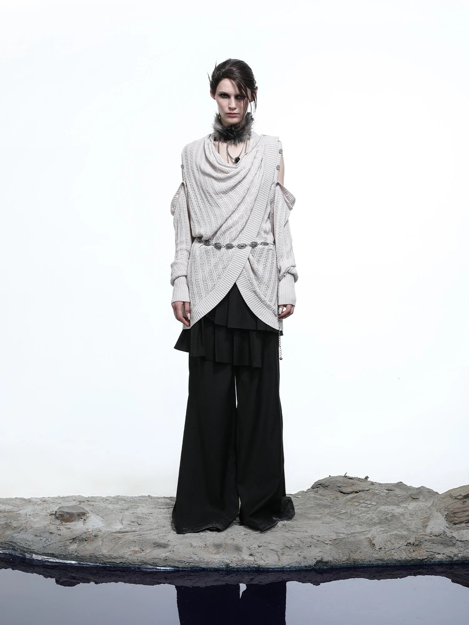 Rayon Cotton Silk Mesh Knit Cardigan