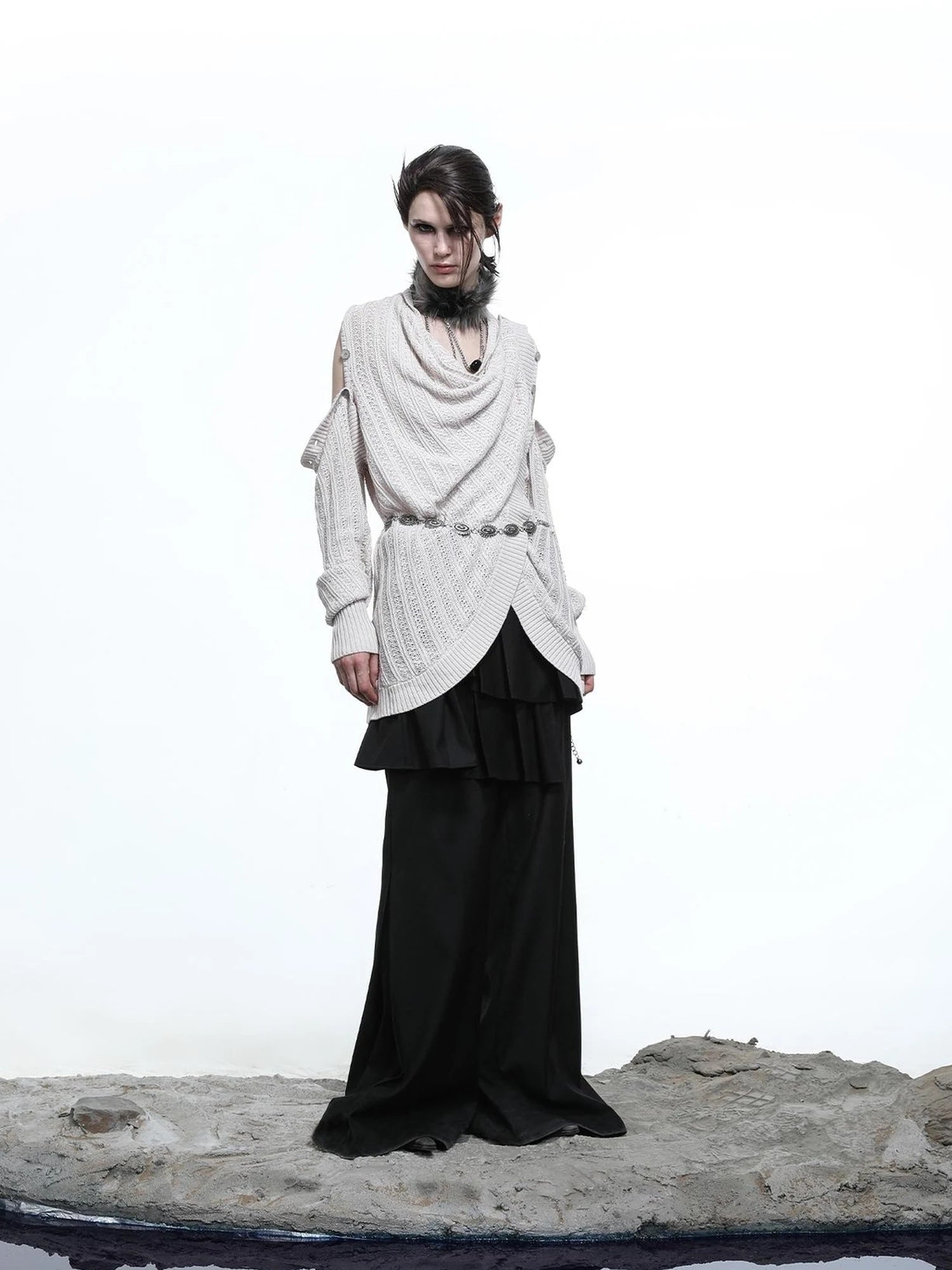 Rayon Cotton Silk Mesh Knit Cardigan