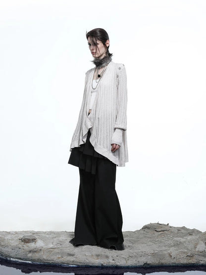 Rayon Cotton Silk Mesh Knit Cardigan