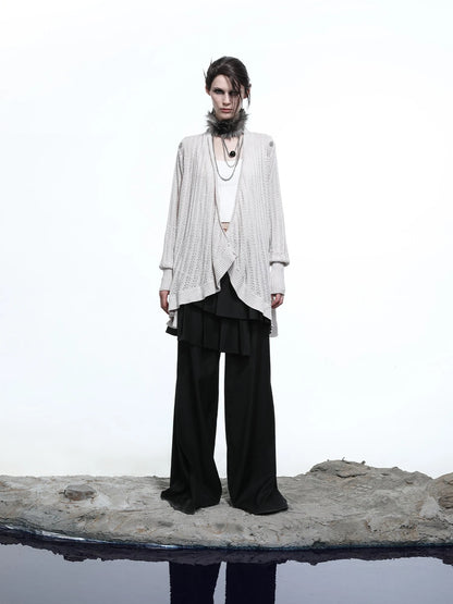 Rayon Cotton Silk Mesh Knit Cardigan