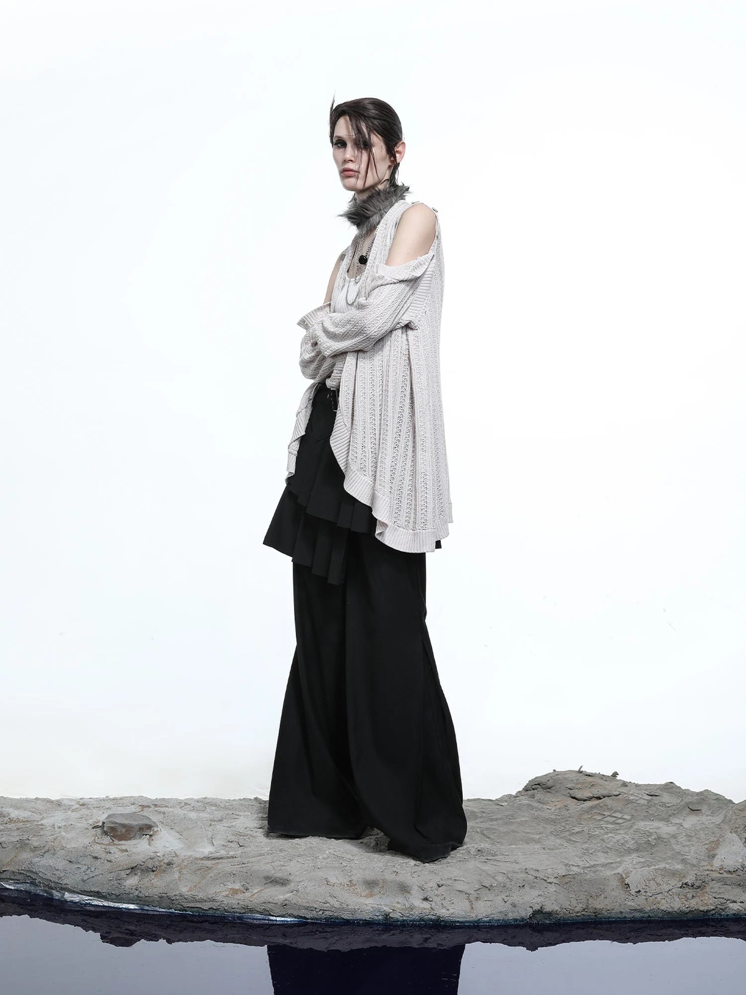 Rayon Cotton Silk Mesh Knit Cardigan