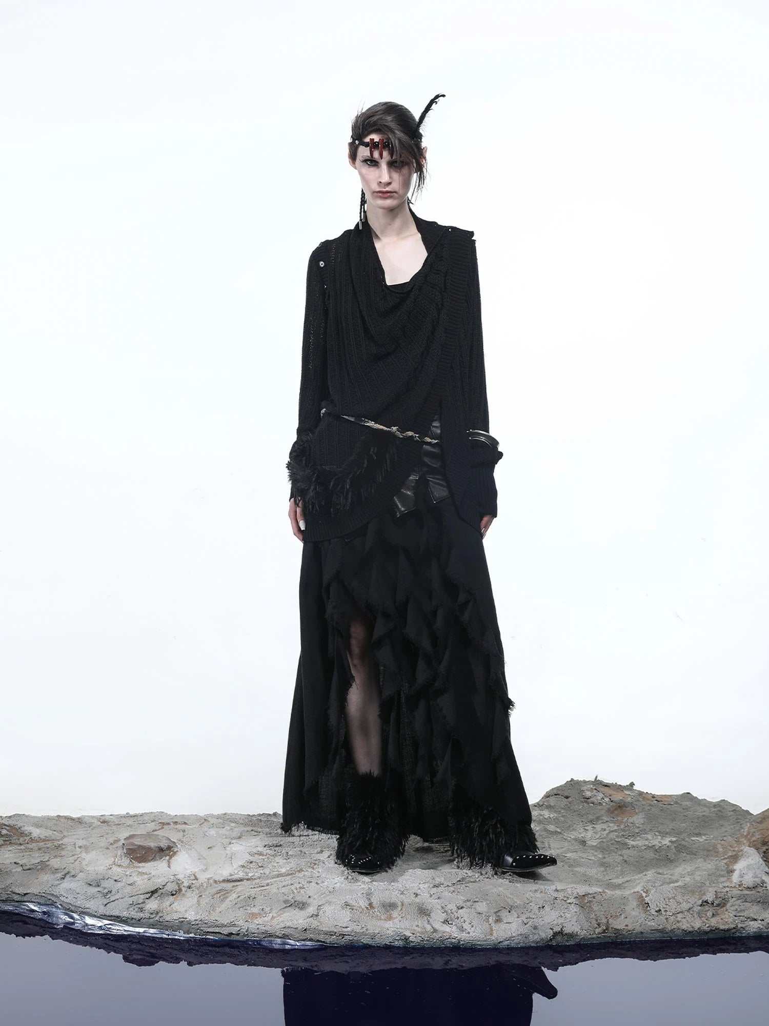 Rayon Cotton Silk Mesh Knit Cardigan