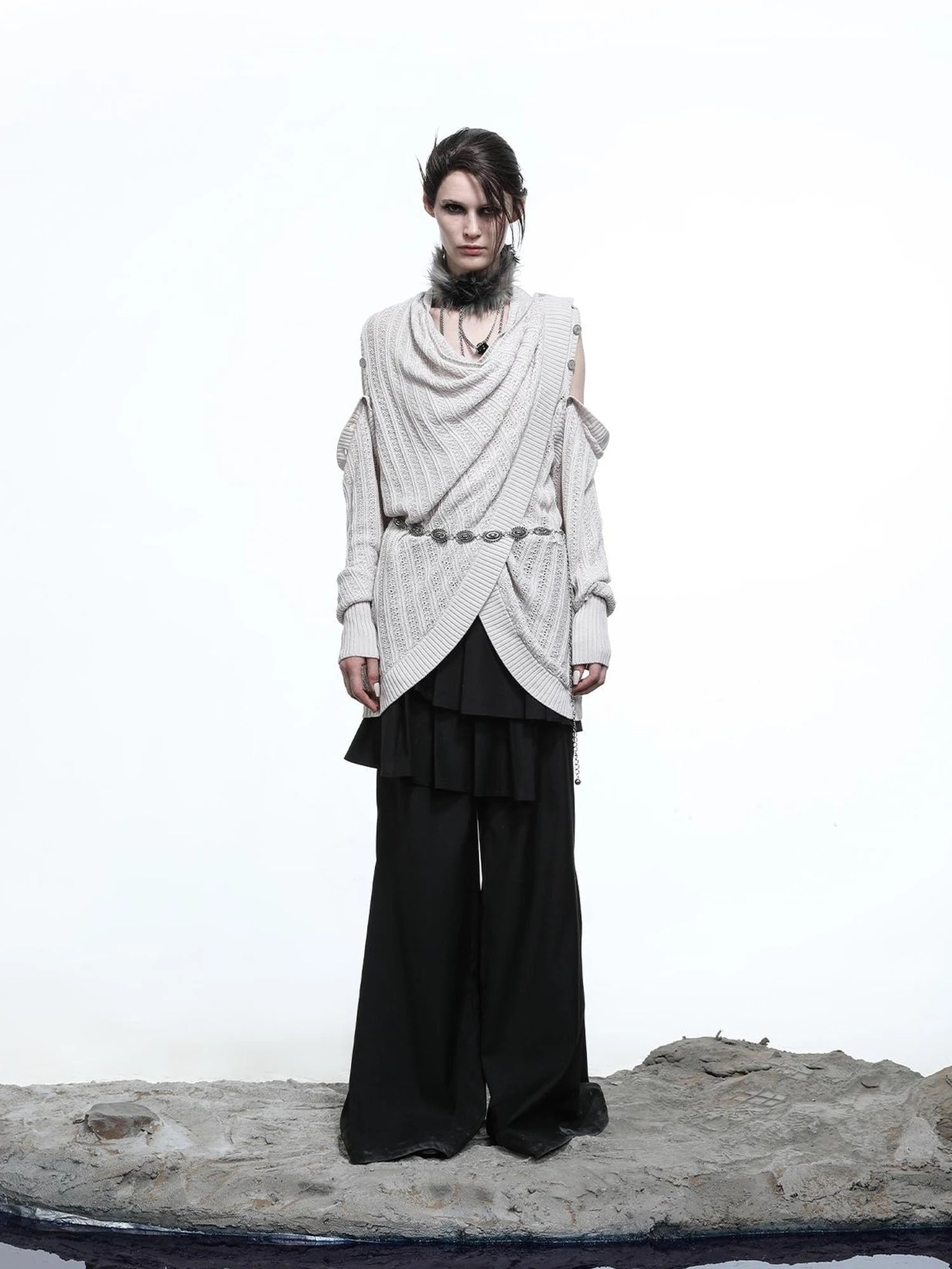 Rayon Cotton Silk Mesh Knit Cardigan