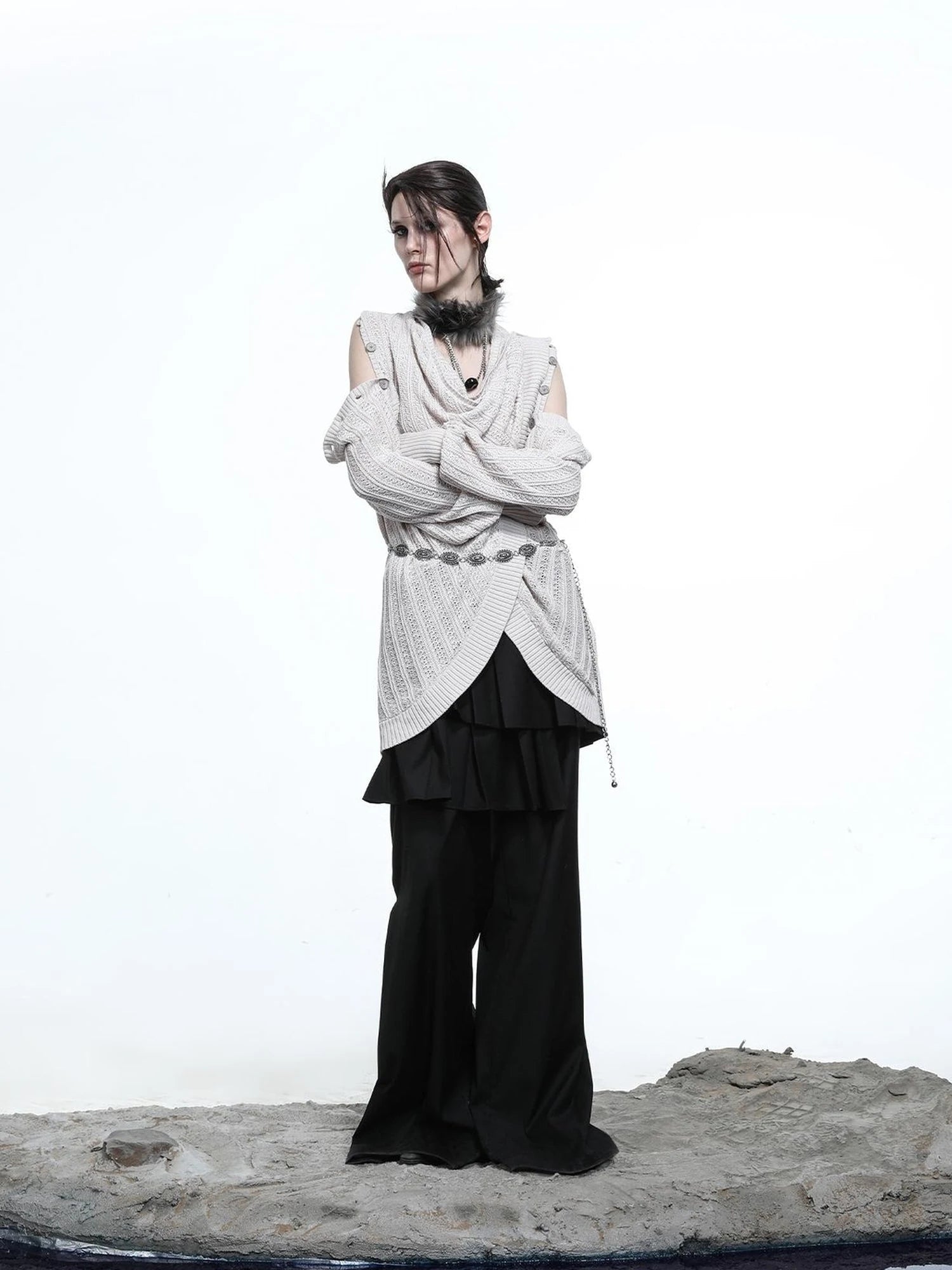 Rayon Cotton Silk Mesh Knit Cardigan