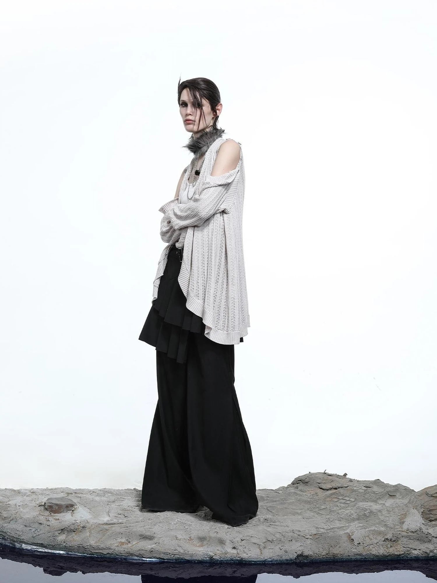 Rayon Cotton Silk Mesh Knit Cardigan