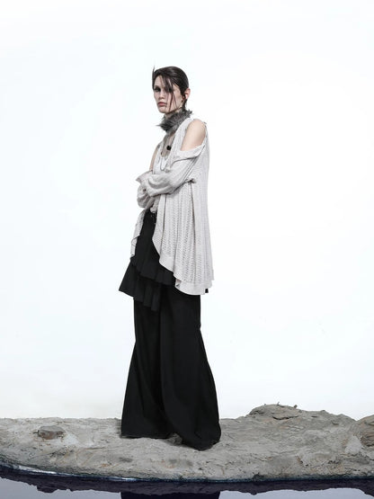 Rayon Cotton Silk Mesh Knit Cardigan