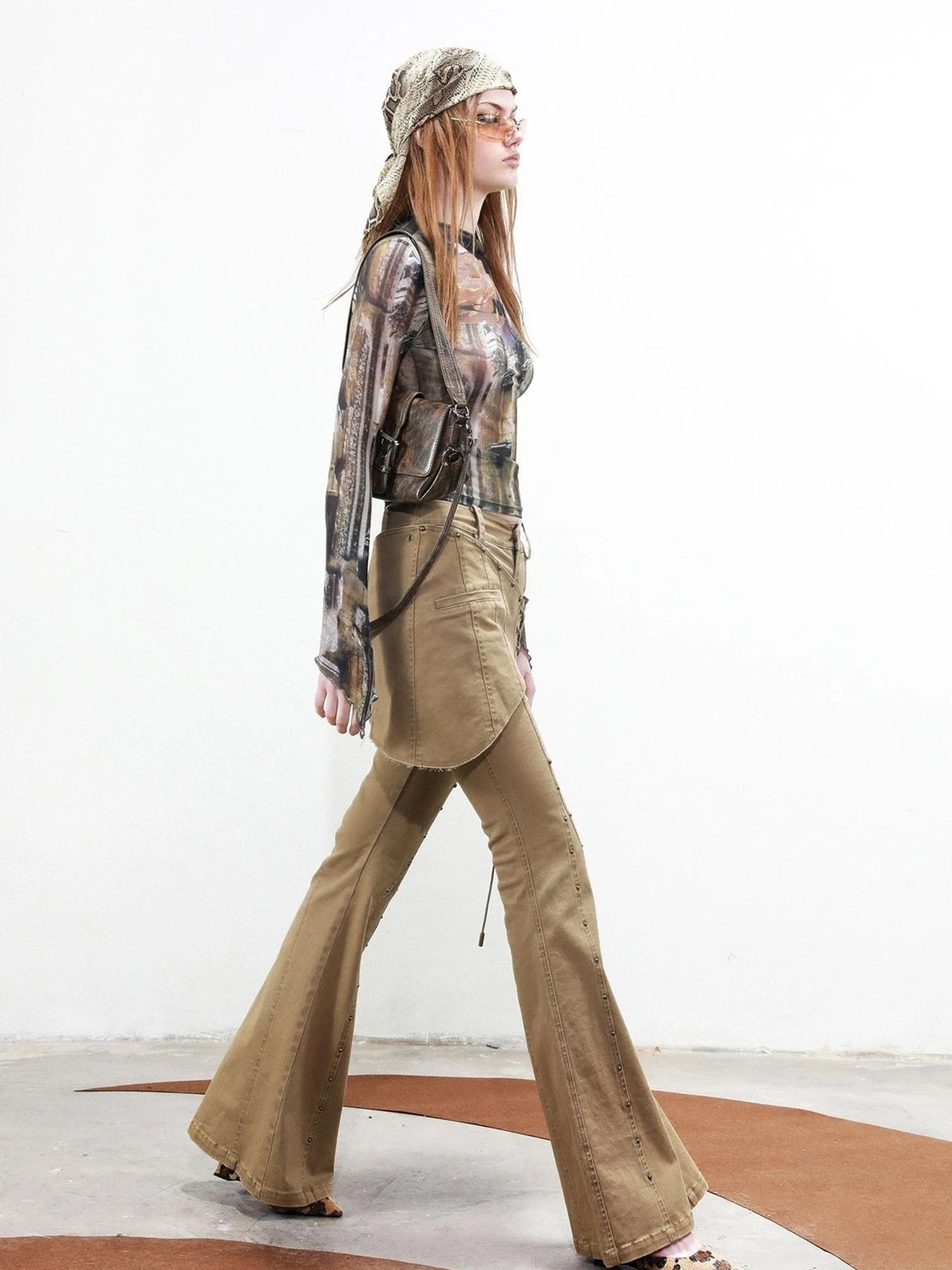 Rivet Chorus Flared Pants With Detachable Apron