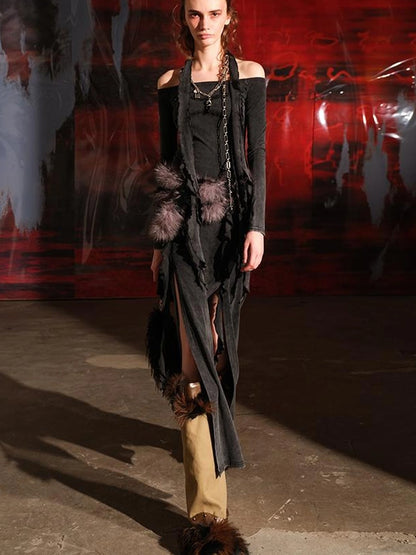 Ruffled Off Shoulder Dress with Layered Hem