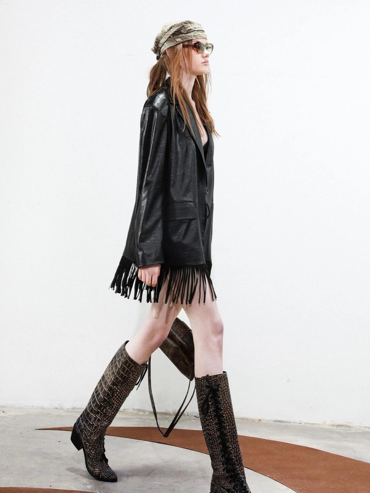 Satin Fringe Oversized Blazer
