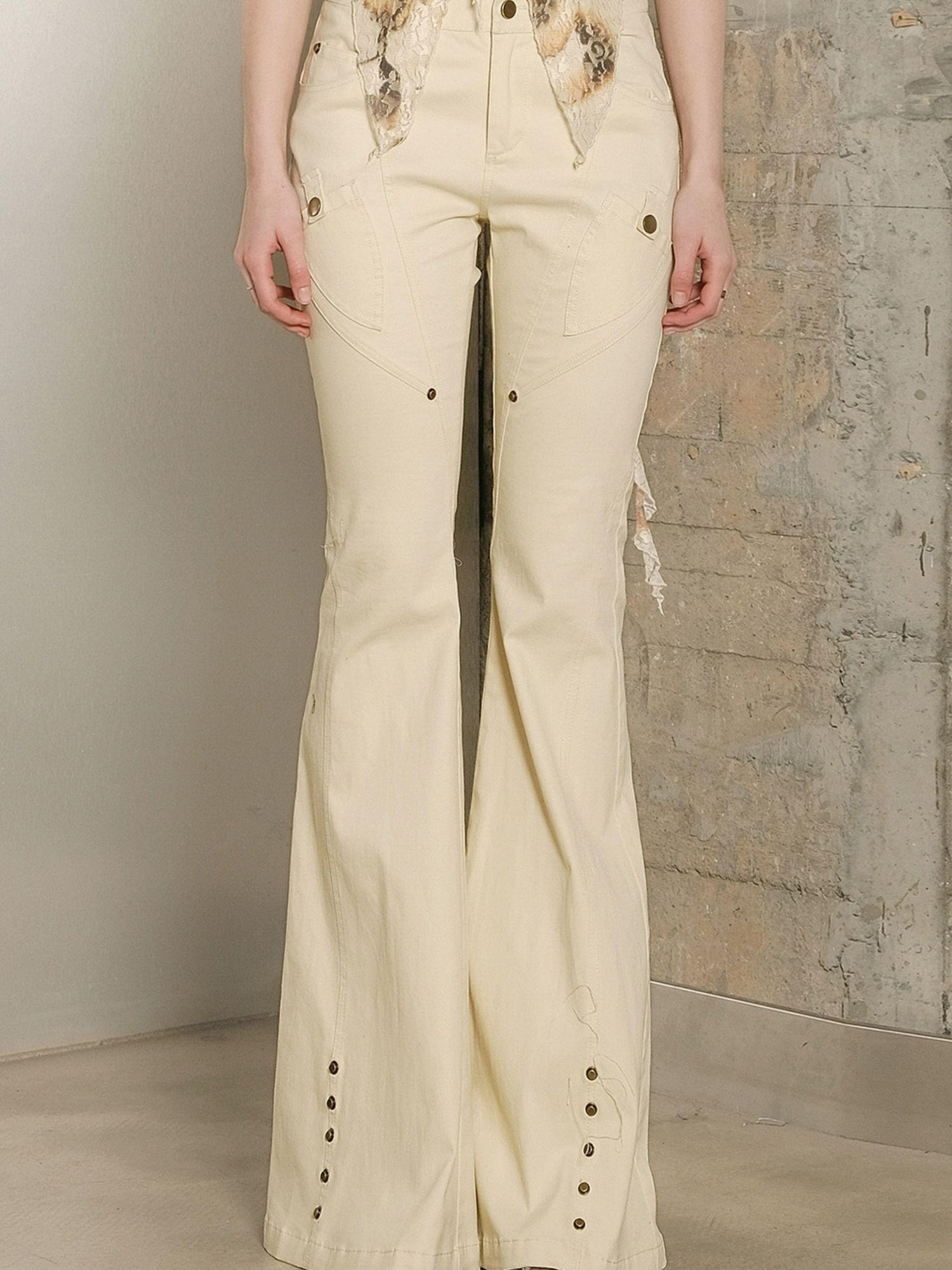 UpdateNN NORTH NODE Slim Fit Flared Pants With Astro Inspired Design