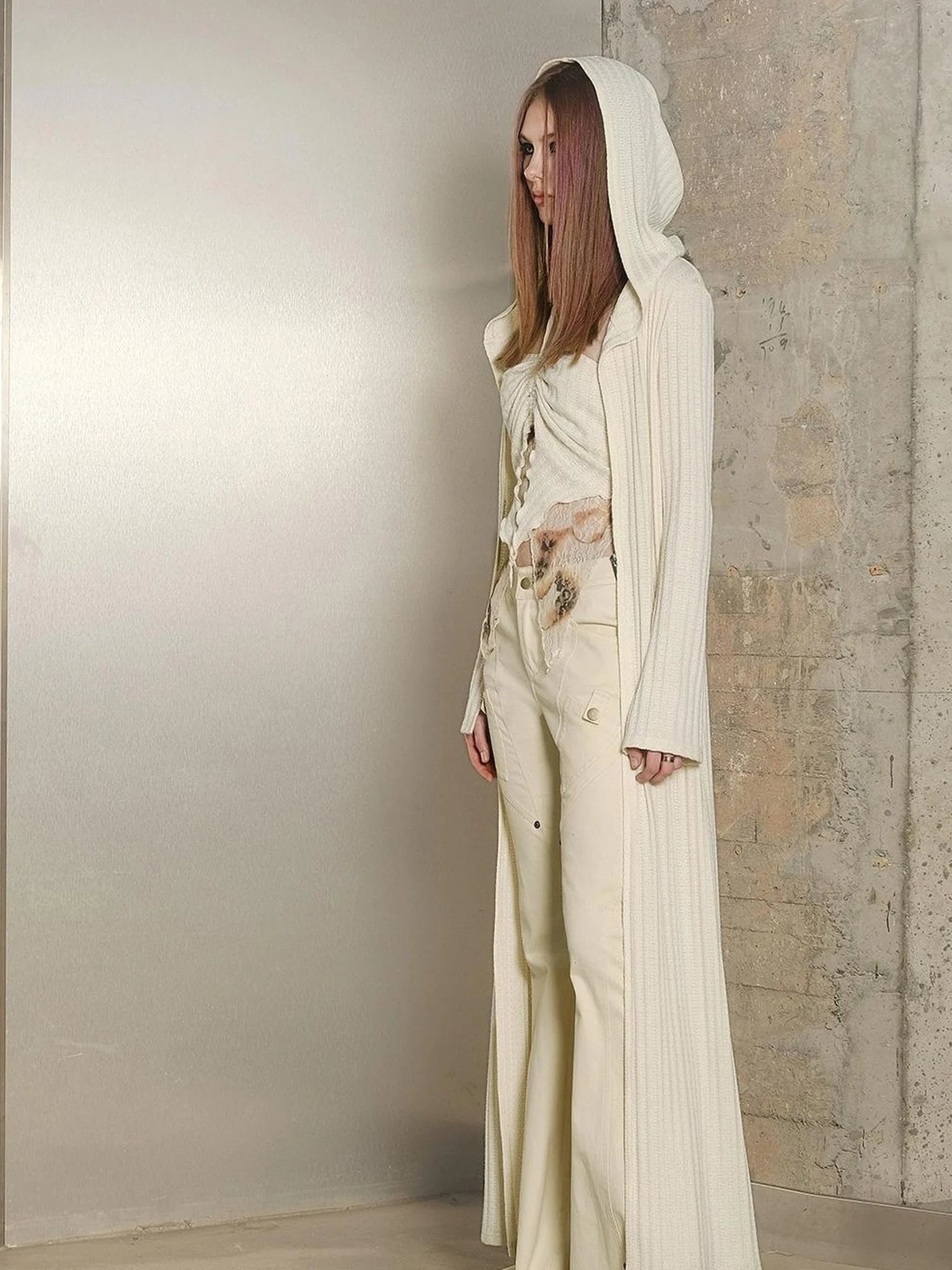 Slim Fit Flared Pants With Astro Inspired Design