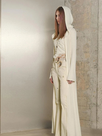 Slim Fit Flared Pants With Astro Inspired Design