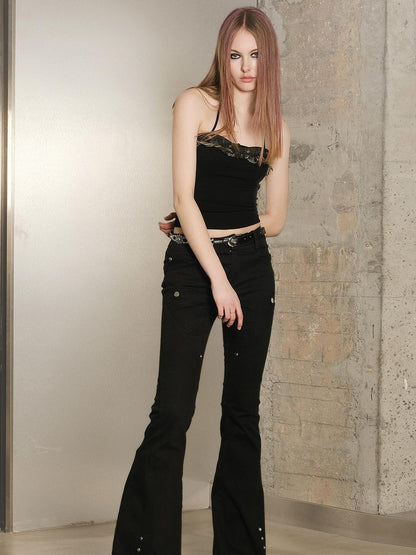 UpdateNN NORTH NODE Slim Fit Flared Pants With Astro Inspired Design
