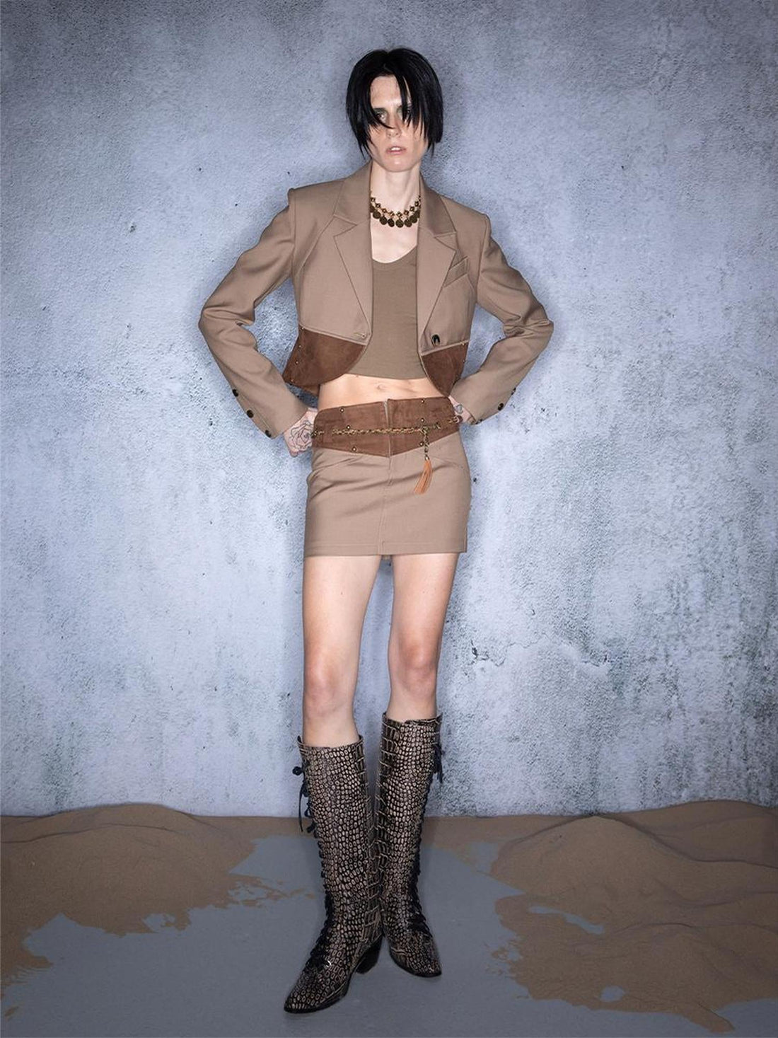 UpdateNN NORTH NODE Slipping Dusk Studded Peplum Blazer Set