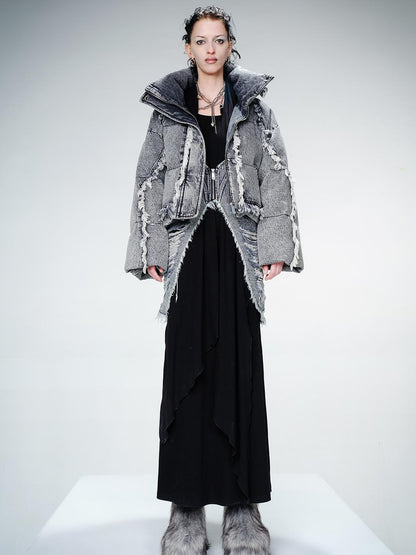 UpdateNN NORTH NODE Snowflake Washed Denim Down Jacket