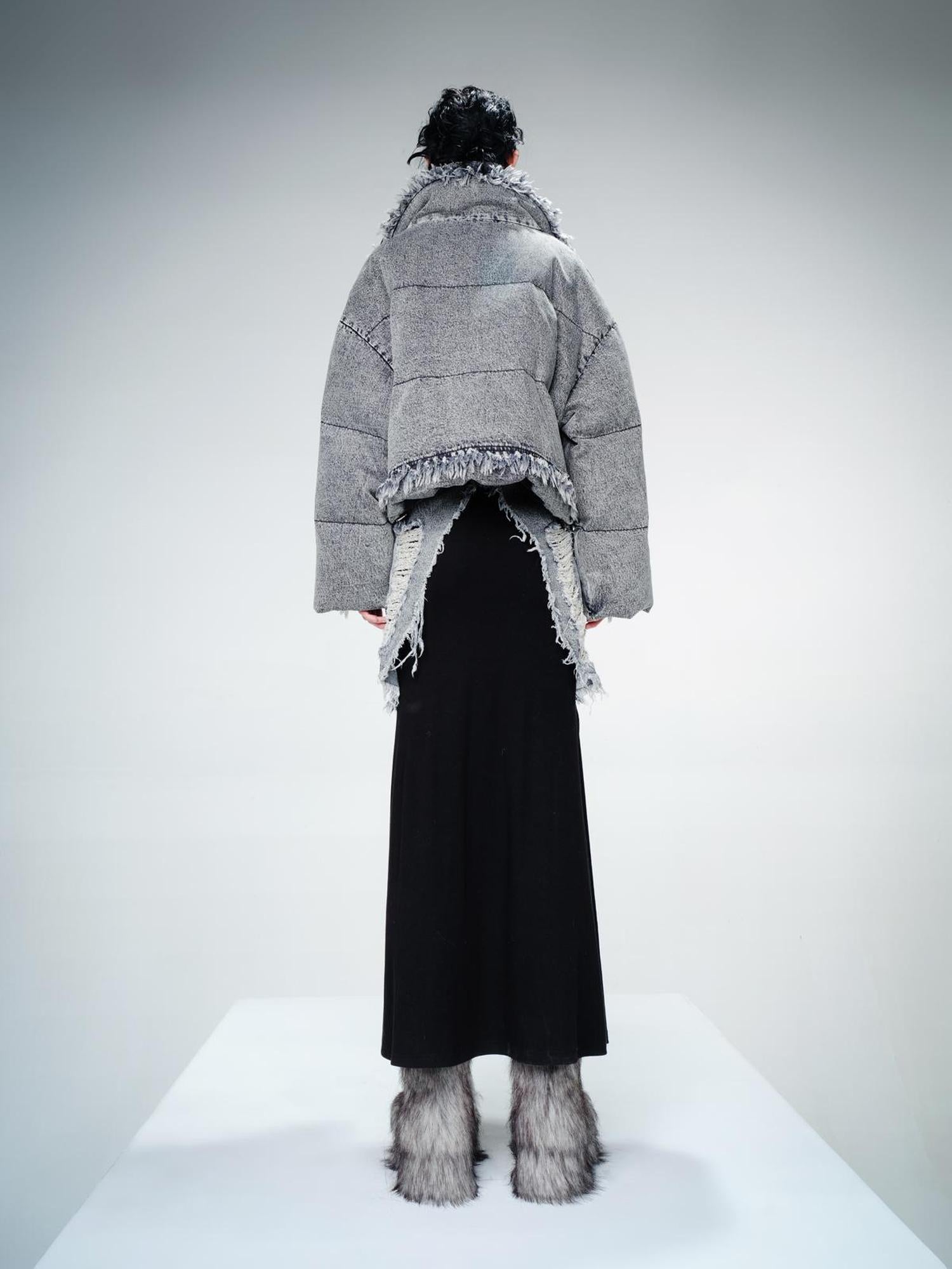 UpdateNN NORTH NODE Snowflake Washed Denim Down Jacket