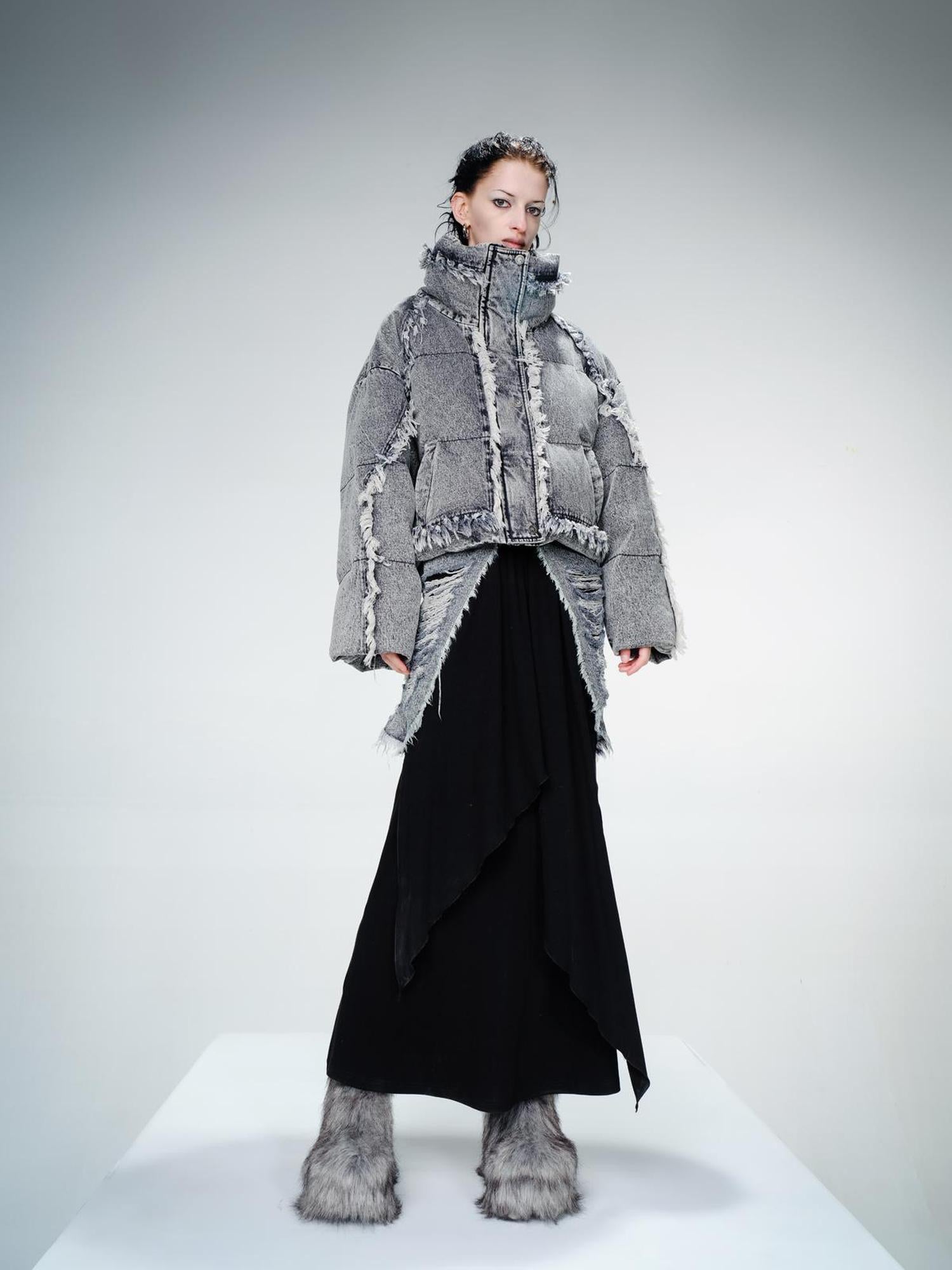 UpdateNN NORTH NODE Snowflake Washed Denim Down Jacket