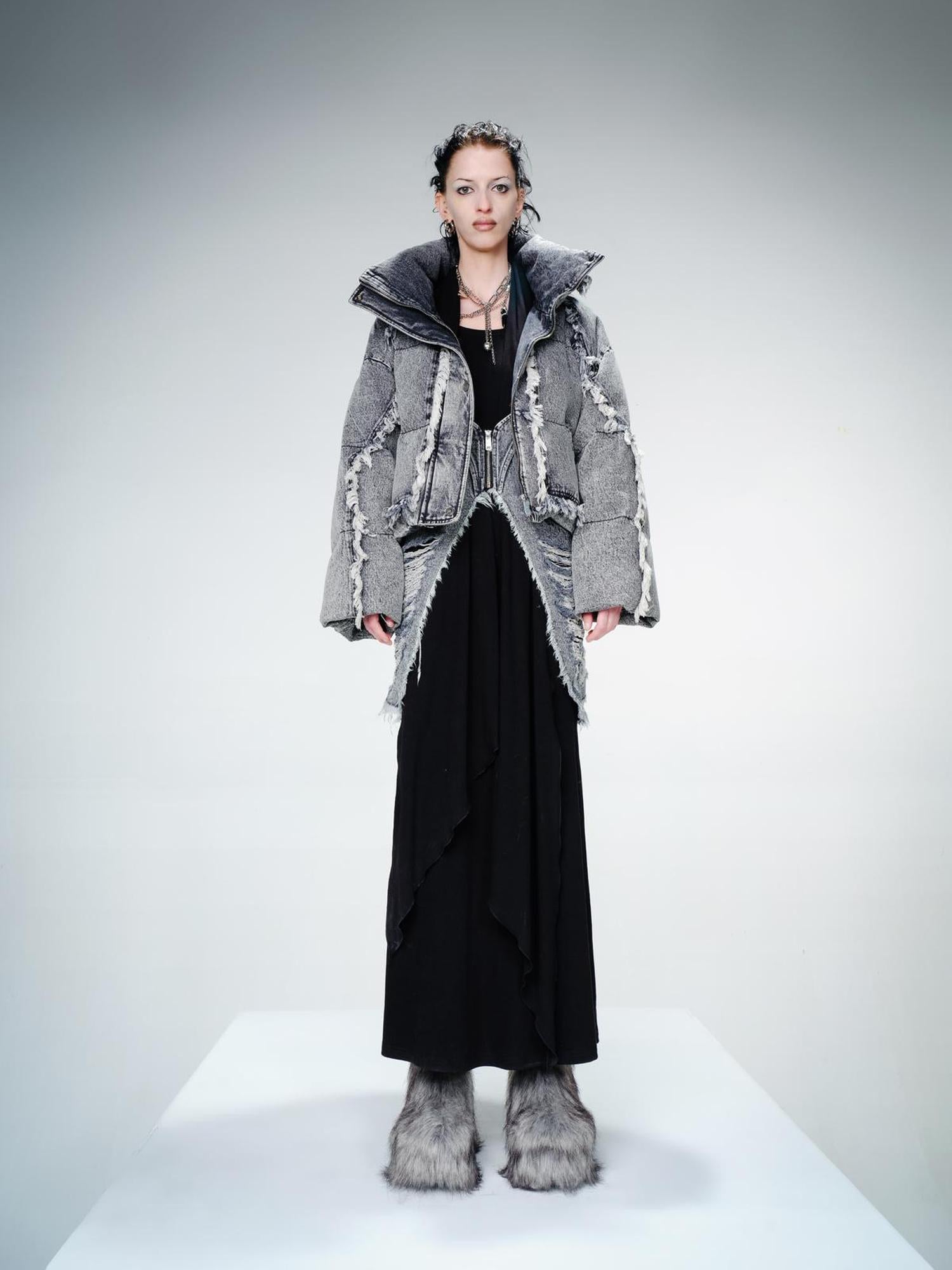 UpdateNN NORTH NODE Snowflake Washed Denim Down Jacket