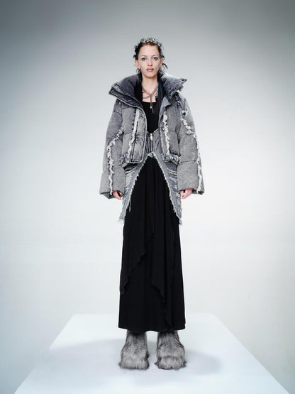 UpdateNN NORTH NODE Snowflake Washed Denim Down Jacket