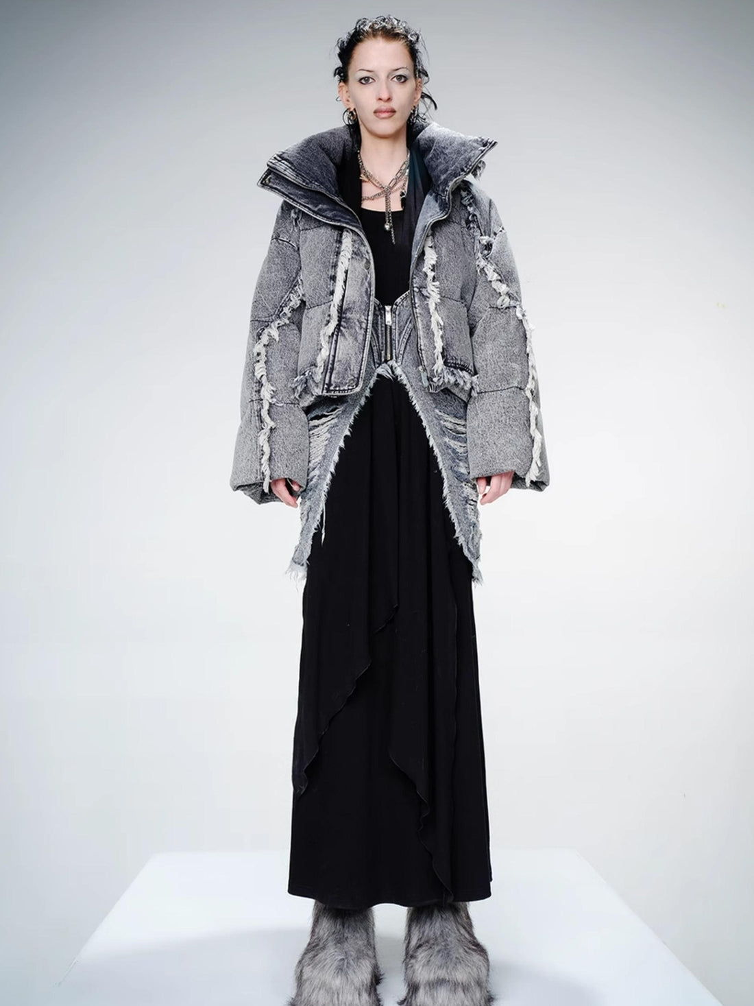 UpdateNN NORTH NODE Snowflake Washed Denim Down Jacket