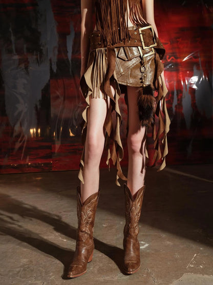 Soul Dance Fringed Suede Waist Belt