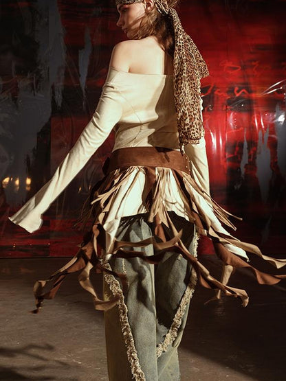 UpdateNN NORTH NODE Soul Dance Fringed Suede Waist Belt