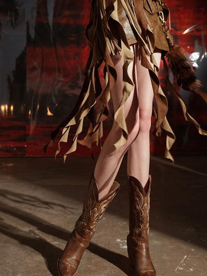 UpdateNN NORTH NODE Soul Dance Fringed Suede Waist Belt