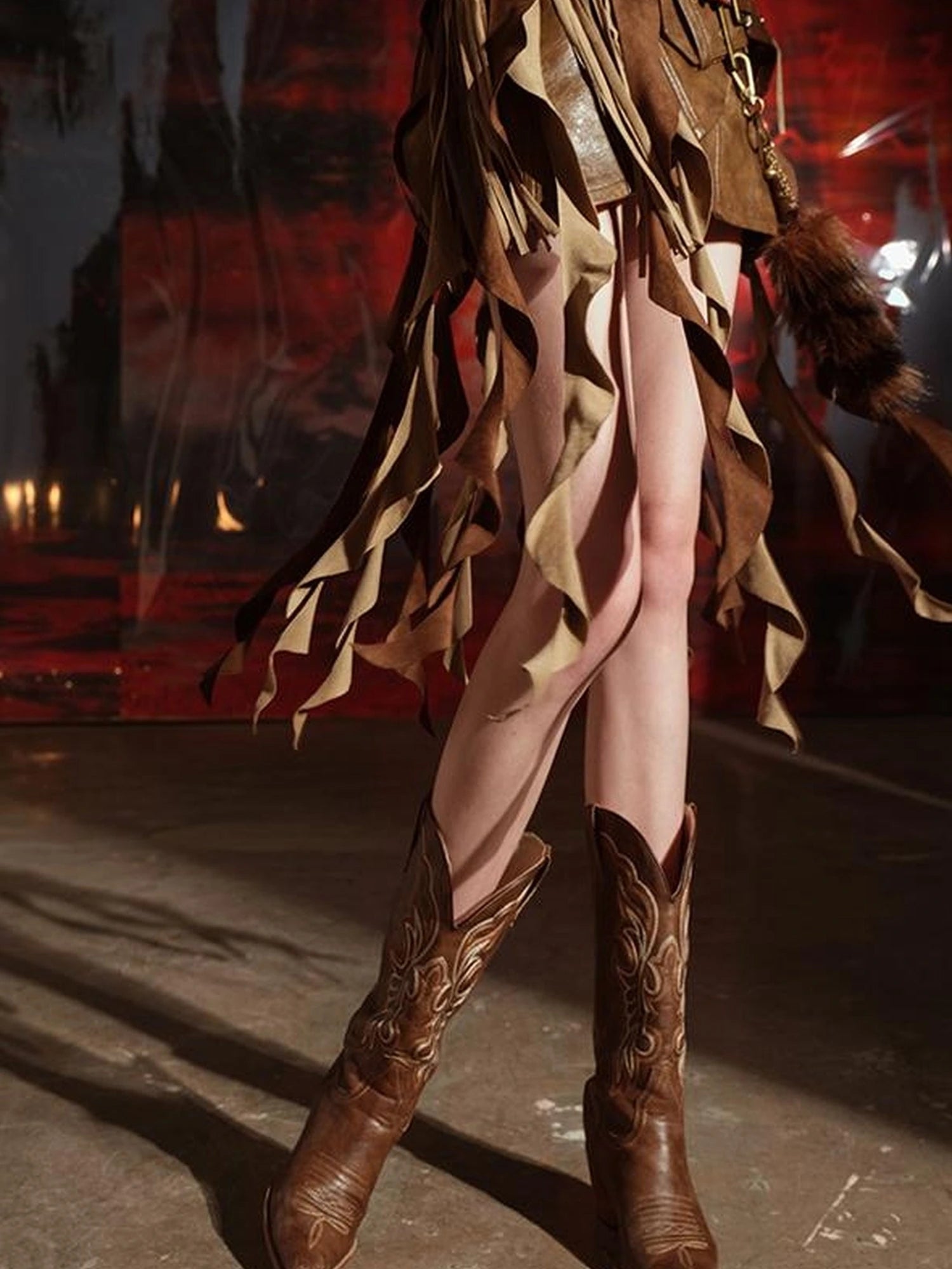 Soul Dance Fringed Suede Waist Belt