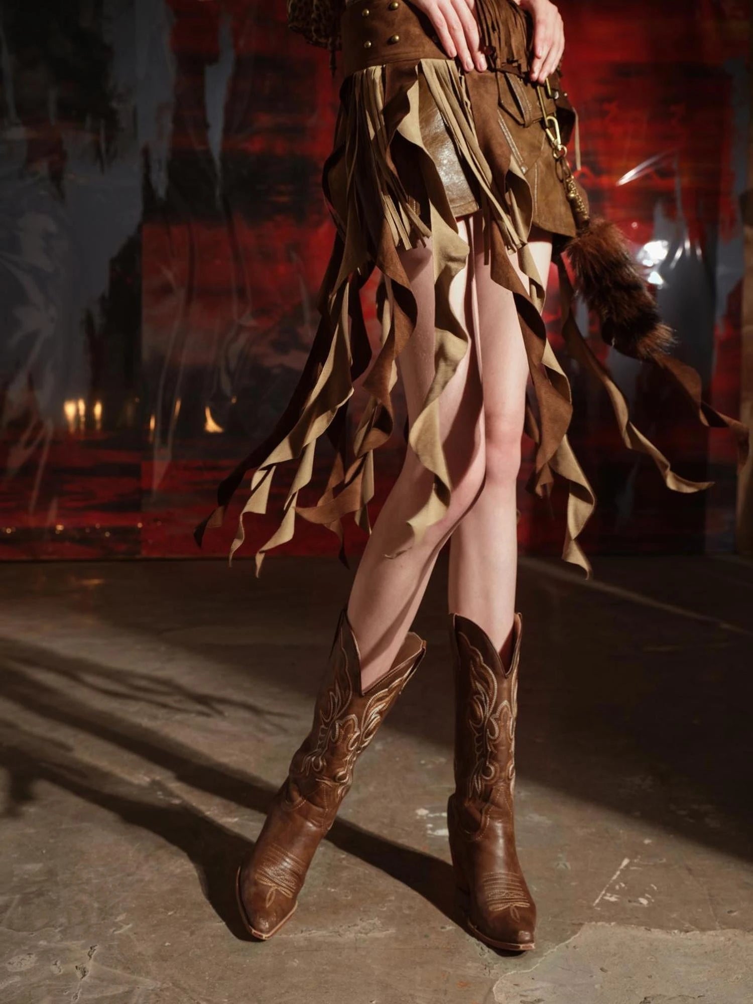 Soul Dance Fringed Suede Waist Belt