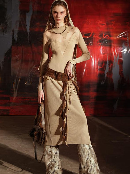 UpdateNN NORTH NODE Soul Dance Fringed Suede Waist Belt