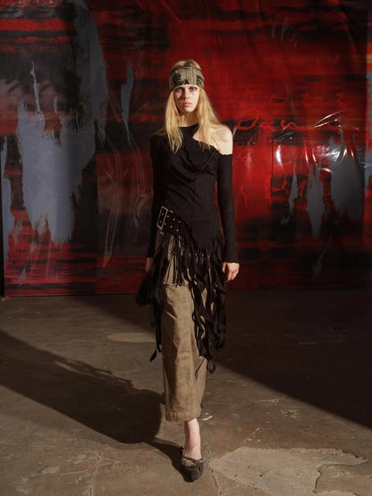 Soul Dance Fringed Suede Waist Belt