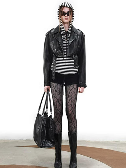 UpdateNN NORTH NODE Striped Hooded Drawstring Long Sleeve Top