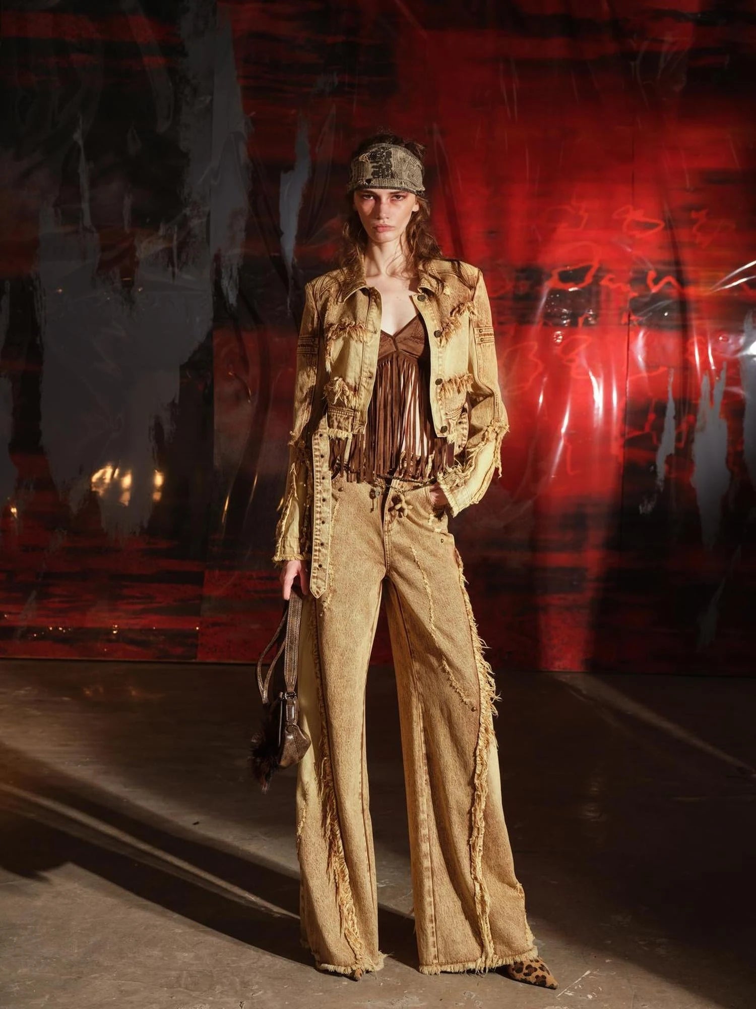 Sunset Wash Fringe Denim Set