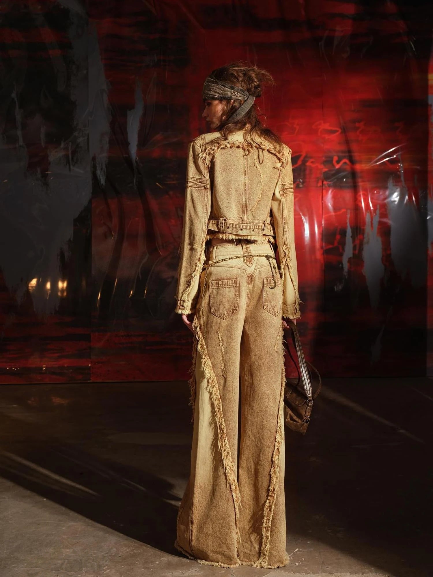 Sunset Wash Fringe Denim Set