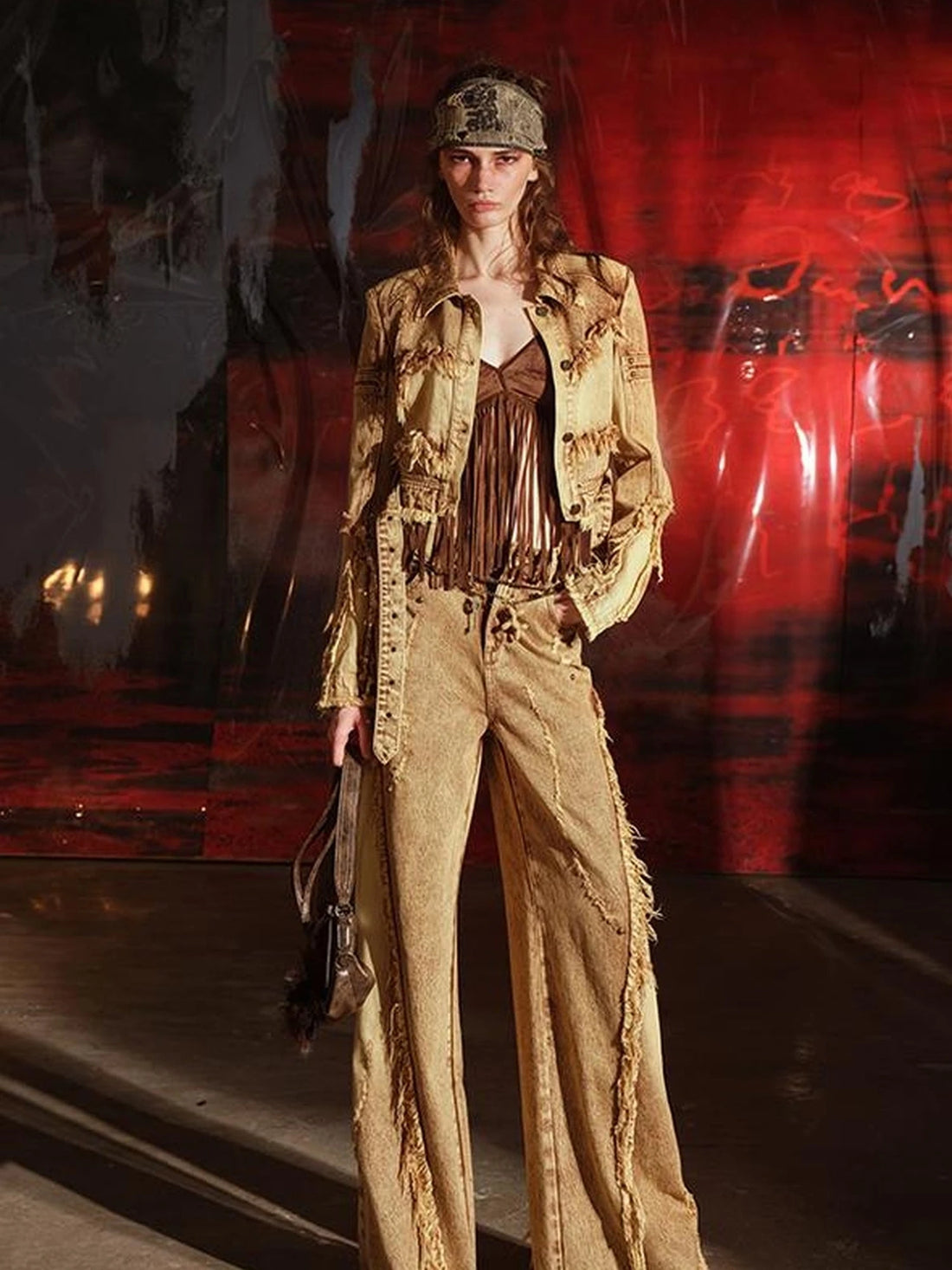 Sunset Wash Fringe Denim Set