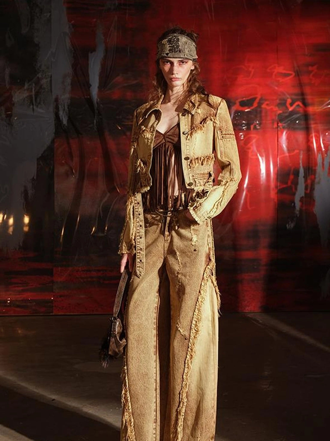 Sunset Wash Fringe Denim Set