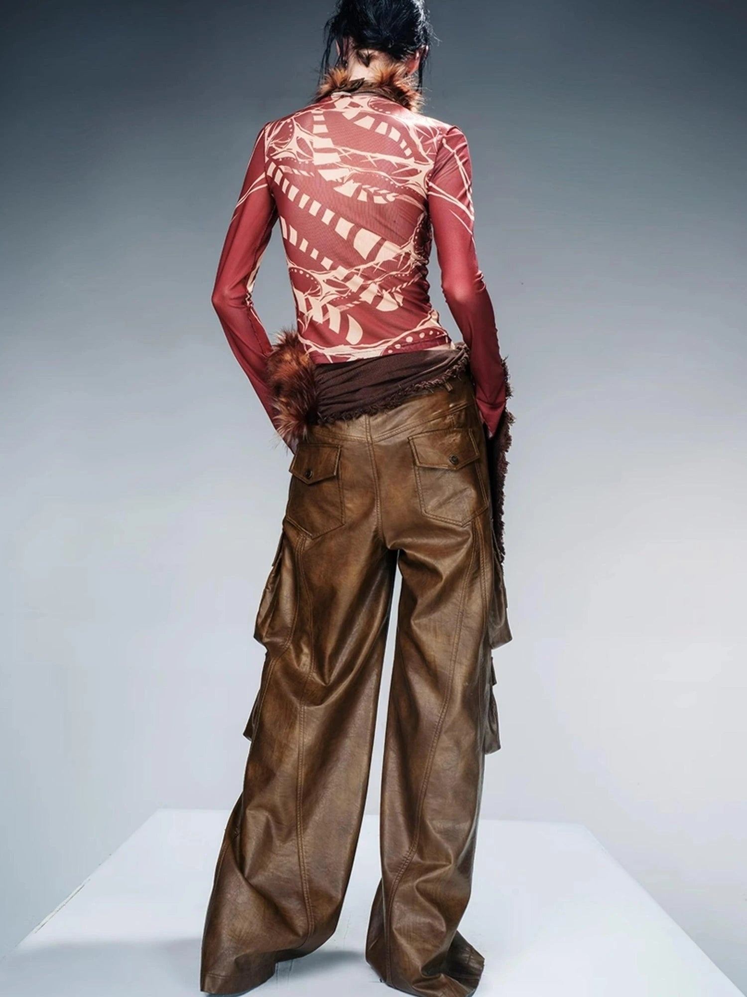 Tattoo Pain Graphic Sheer Mesh Skin Top