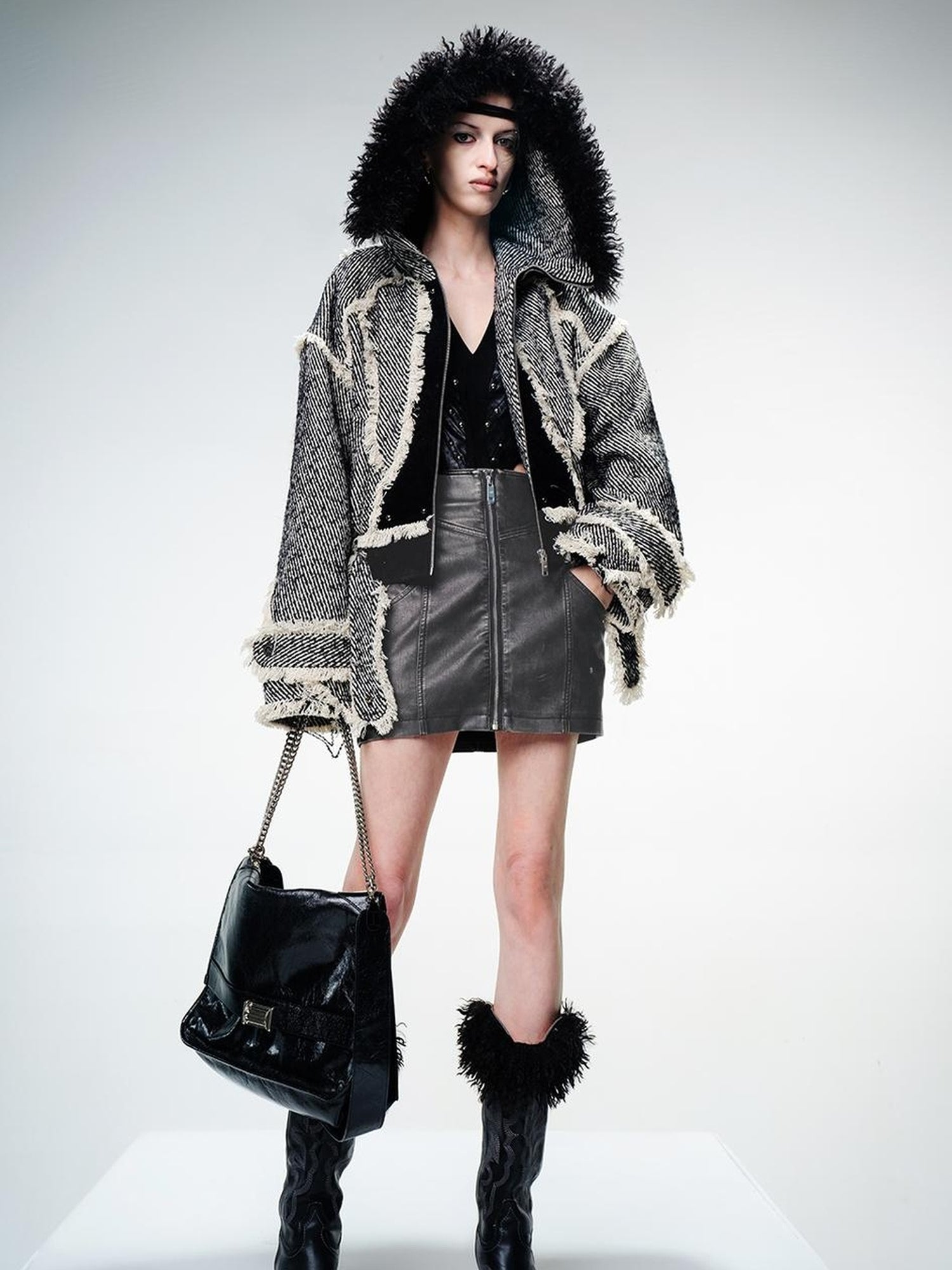 UpdateNN NORTH NODE Textured Wool Quilted Short Coat