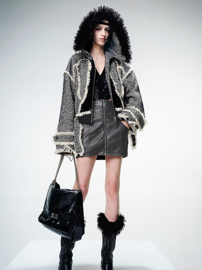 UpdateNN NORTH NODE Textured Wool Quilted Short Coat