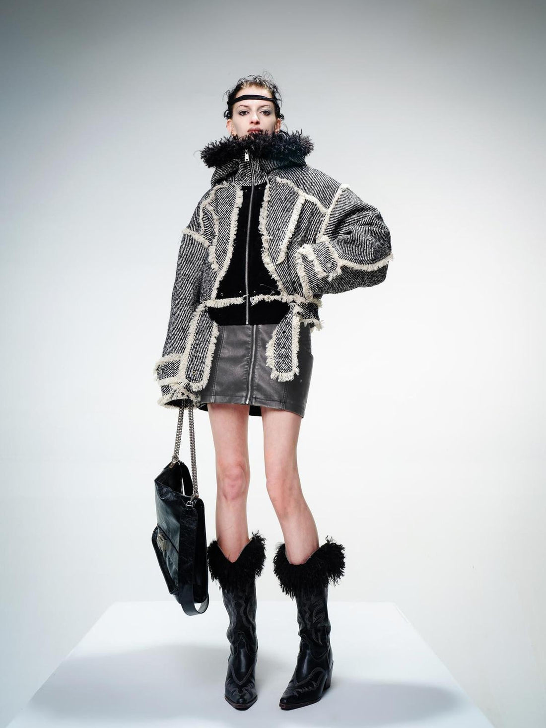 UpdateNN NORTH NODE Textured Wool Quilted Short Coat