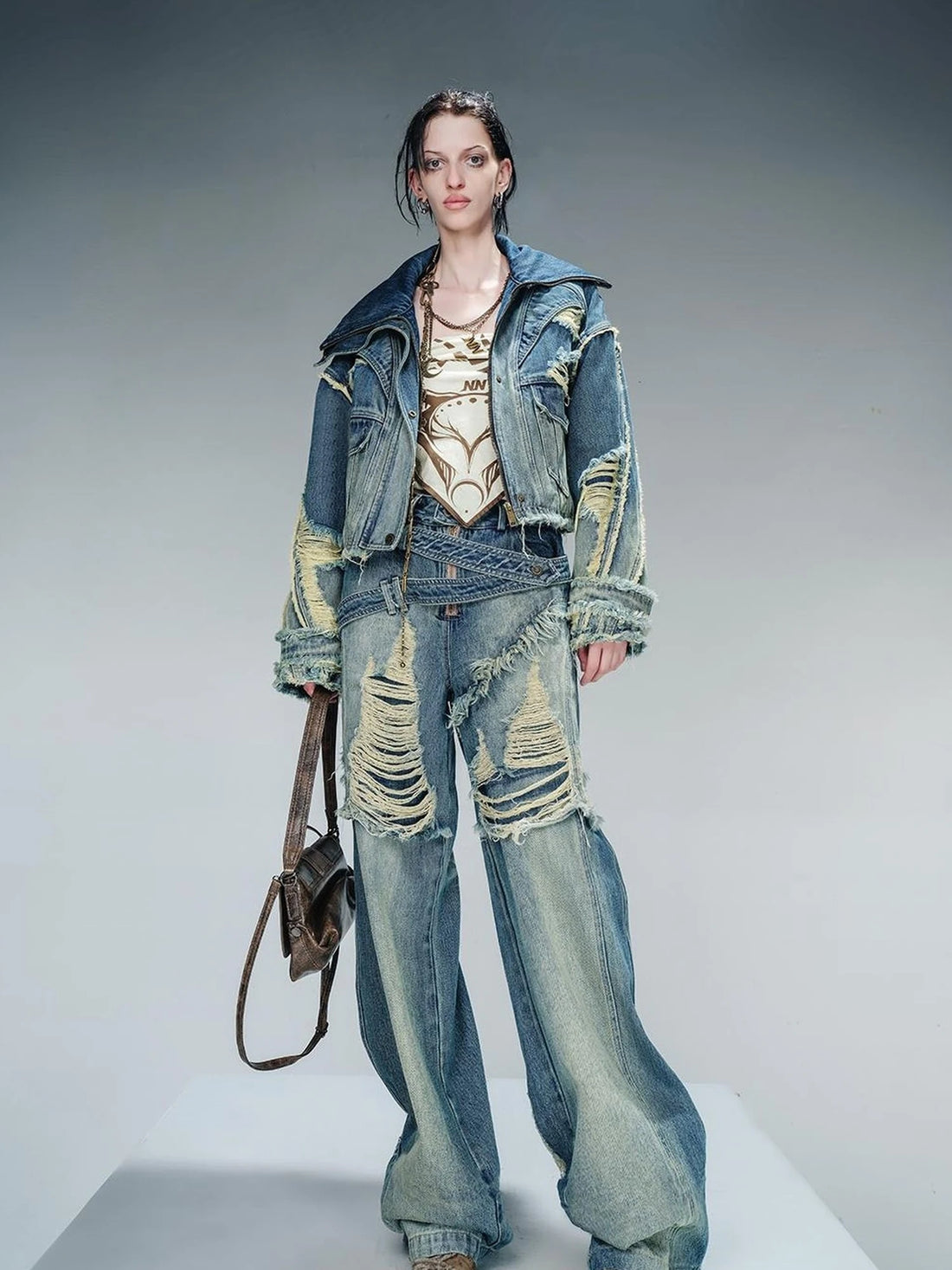 Thickened Faux Lambswool Denim Jacket