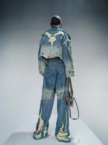 Thickened Faux Lambswool Denim Jacket