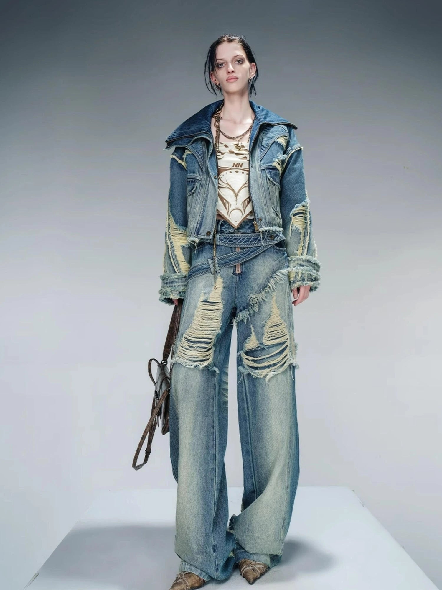 Thickened Faux Lambswool Denim Jacket