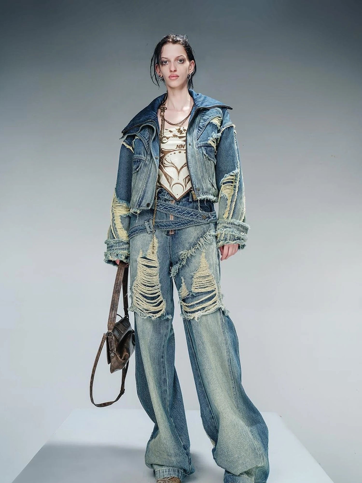 Thickened Faux Lambswool Denim Jacket