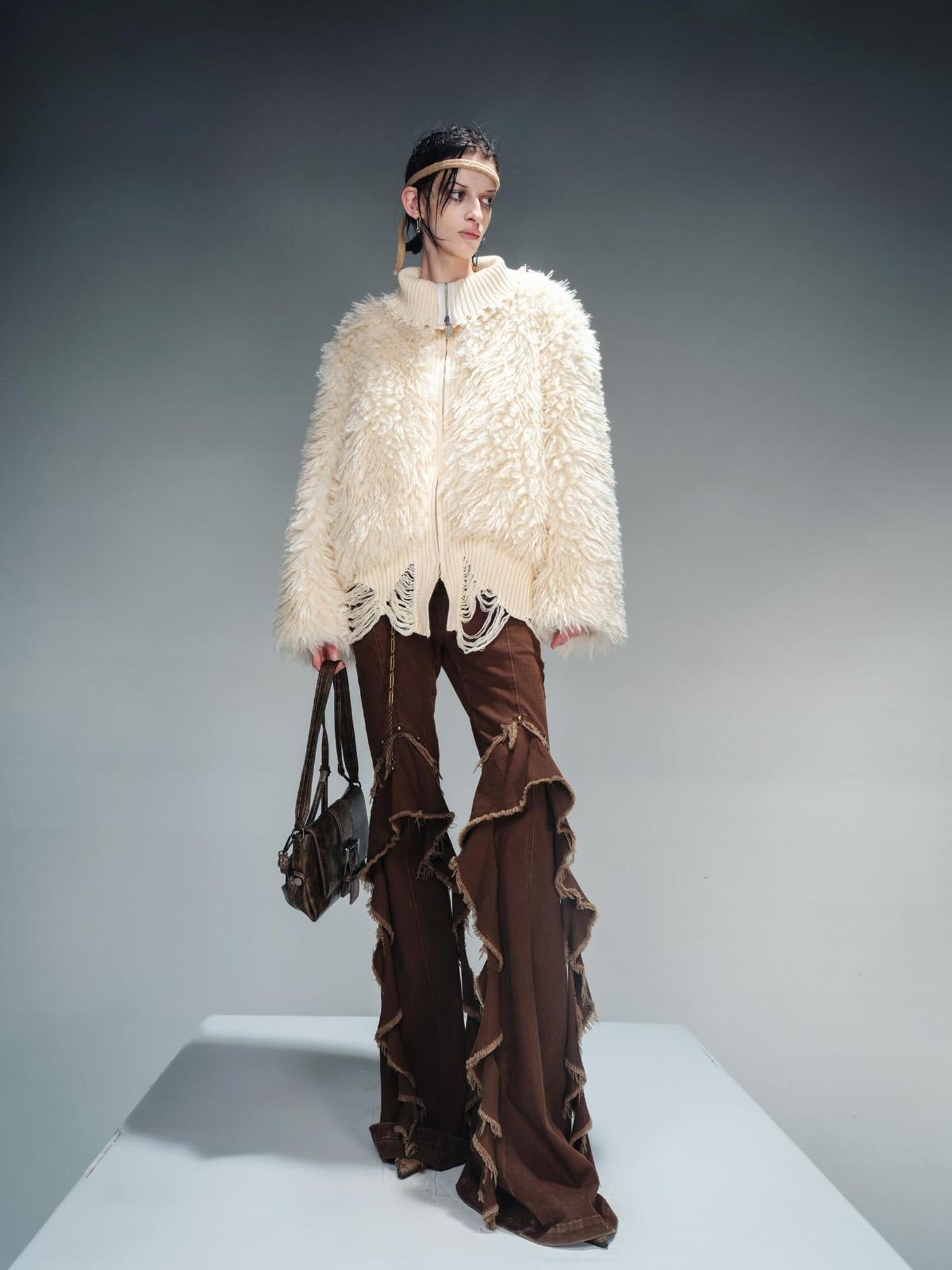 UpdateNN NORTH NODE Thread Textured Thickened Plush Fleece Coat
